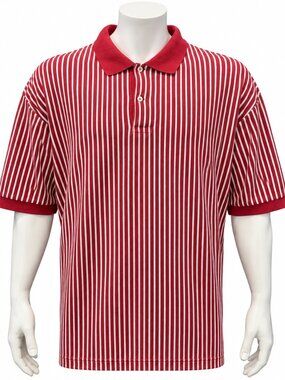 Vintage 90s Polo Ralph Lauren Red White Green Stripe Men’s Golf Polo Shirt 3XLT